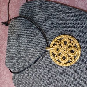 Vintage Jonette JJ Santa Fe Collection Knotted Rope Design Pendant Necklace